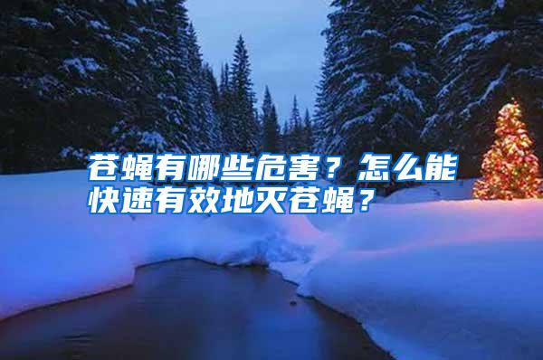 蒼蠅有哪些危害？怎么能快速有效地滅蒼蠅？