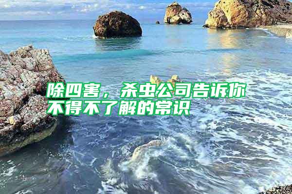 除四害，殺蟲公司告訴你不得不了解的常識