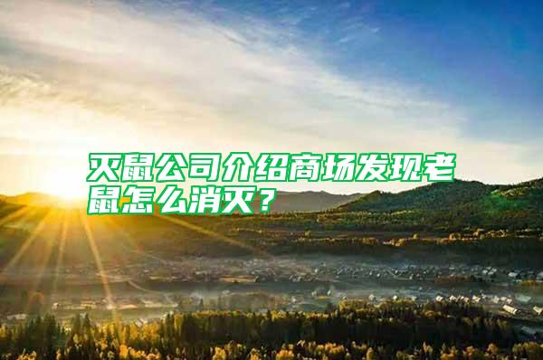 滅鼠公司介紹商場發(fā)現(xiàn)老鼠怎么消滅？