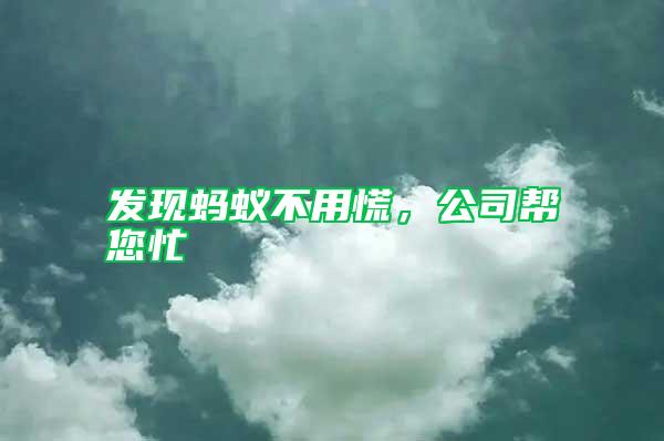 發現螞蟻不用慌，公司幫您忙