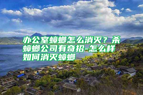 辦公室蟑螂怎么消滅？殺蟑螂公司有奇招-怎么樣如何消滅蟑螂