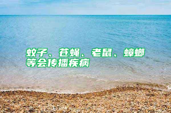 蚊子、蒼蠅、老鼠、蟑螂等會傳播疾病