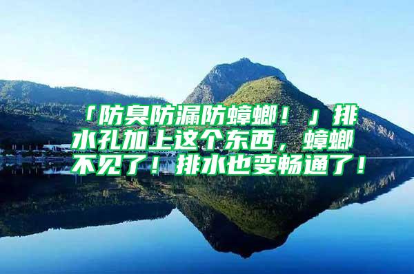 「防臭防漏防蟑螂！」排水孔加上這個東西，蟑螂不見了！排水也變暢通了！