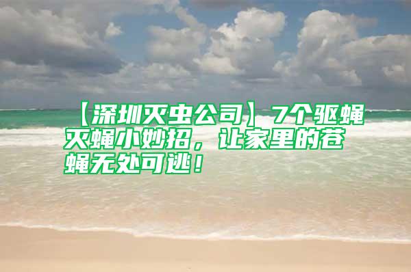 【深圳滅蟲公司】7個驅(qū)蠅滅蠅小妙招，讓家里的蒼蠅無處可逃！