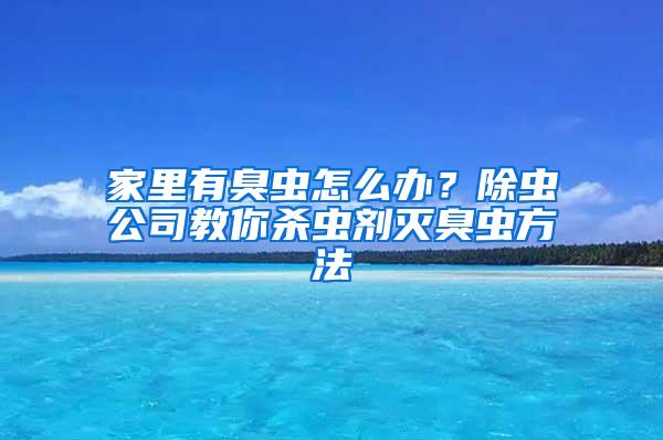 家里有臭蟲怎么辦？除蟲公司教你殺蟲劑滅臭蟲方法