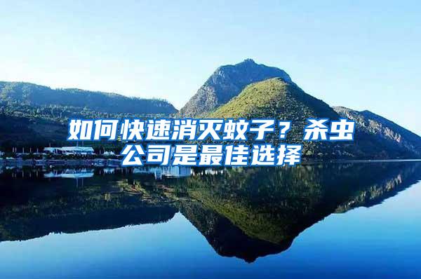 如何快速消滅蚊子？殺蟲公司是最佳選擇