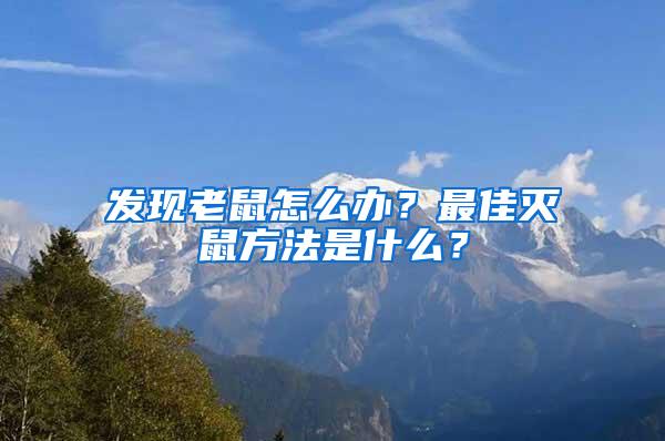 發現老鼠怎么辦？最佳滅鼠方法是什么？