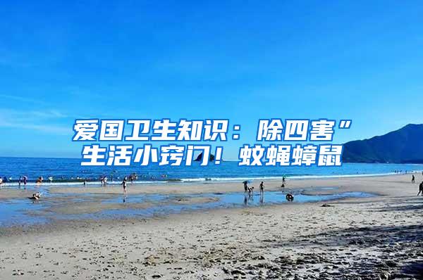 愛國衛(wèi)生知識：除四害”生活小竅門！蚊蠅蟑鼠