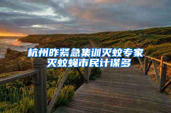 杭州昨緊急集訓(xùn)滅蚊專家 滅蚊蠅市民計謀多