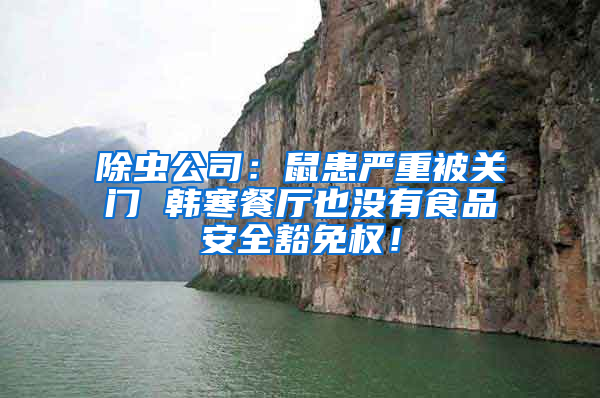 除蟲公司：鼠患嚴重被關門 韓寒餐廳也沒有食品安全豁免權！