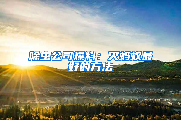 除蟲(chóng)公司爆料：滅螞蟻?zhàn)詈玫姆椒?/></p>
             <p style=